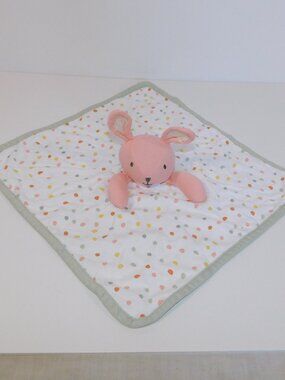 George Pink White Polka Dot Bunny Rabbit Security Blanket Baby Lovey Nunu
